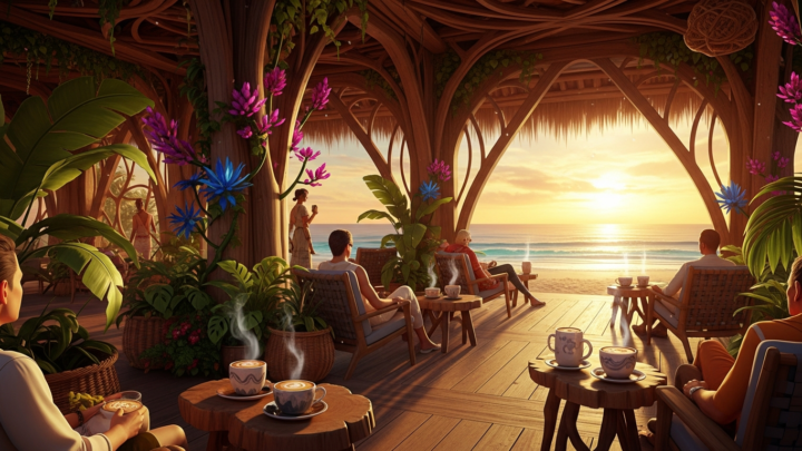 This Tropical Cafe Sim Is More Than Just Serving Lattes